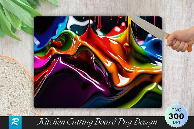 Watercolor Colorful Cutting Board PNG Sublimation Regulrcrative 