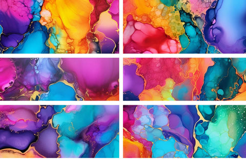 Watercolor Colorful Rainbow Alcohol Ink Backgrounds Bundle Sublimation Designangry 