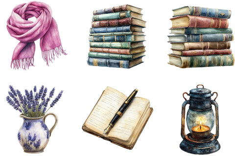 Watercolor cozy rainy day Clipart SVG SVGista 