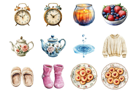 Watercolor cozy rainy day Clipart SVG SVGista 