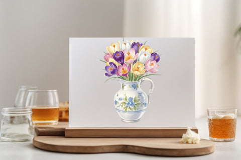 Watercolor Crocuses Clipart Bundle. SVG SVGArt 