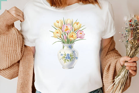 Watercolor Crocuses Clipart Bundle. SVG SVGArt 