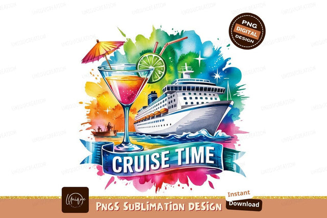 Watercolor Cruise Vacation Relaxation And Leisure Sublimation Designangry 