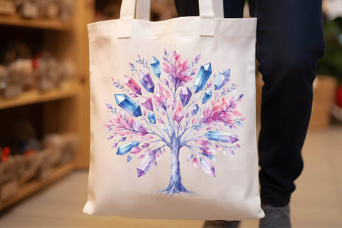 Watercolor Crystal Trees Clipart Sublimation Rupkotha 