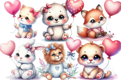 Watercolor Cute Animals Clipart Sublimation Rupkotha 