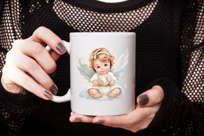 Watercolor Cute Baby Angel Sublimation Clipart Bundle Sublimation Designangry 