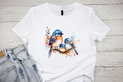 Watercolor Cute Birds Wall Art Clipart Bundle Sublimation Designangry 