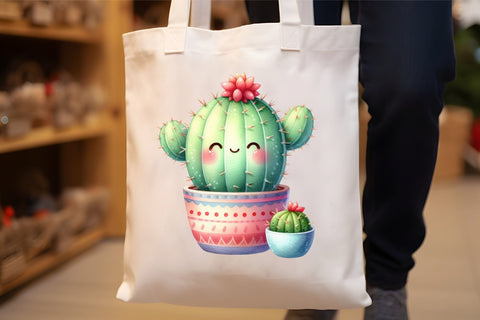 Watercolor Cute Cactus Clipart Sublimation Rupkotha 