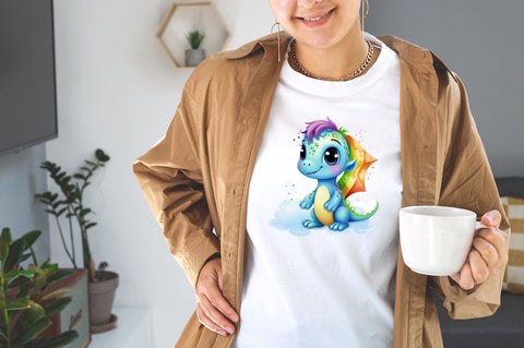 Watercolor Cute Dinosaurs Rainbow Sublimation Bundle Sublimation Designangry 