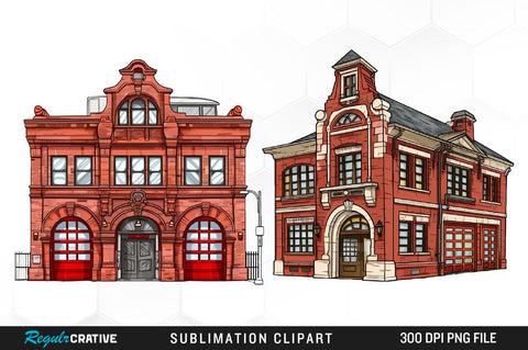 Watercolor Cute Firefighter Clipart Bundle Sublimation Regulrcrative 