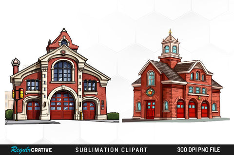 Watercolor Cute Firefighter Clipart Bundle Sublimation Regulrcrative 