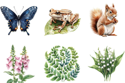 Watercolor Cute forests Clipart Sublimation SVGista 