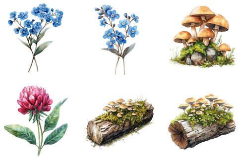 Watercolor Cute forests Clipart Sublimation SVGista 