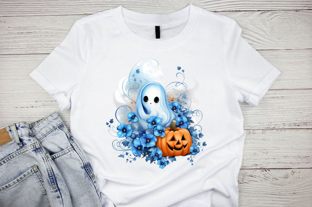 Watercolor Cute Ghost Halloween Sublimation Clipart Bundle Sublimation Designangry 