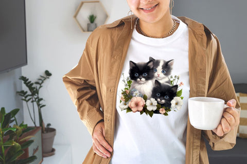 Watercolor Cute Happy Baby 3d Cats Sublimation Bundle Sublimation Designangry 