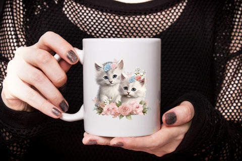 Watercolor Cute Happy Baby 3d Cats Sublimation Bundle Sublimation Designangry 