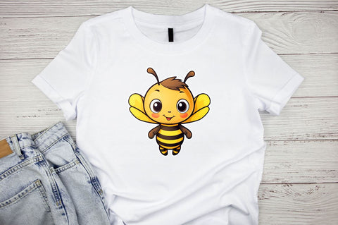 Watercolor Cute Honey Bee Stickers Bundle Sublimation Designangry 