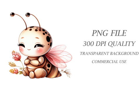 Watercolor Cute Insects Clipart Sublimation Rupkotha 