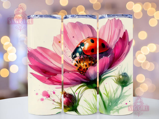 Watercolor Cute Ladybug 20oz Tumbler Wrap Sublimation Design, Straight Tapered Tumbler Wrap, Ladybug Tumbler Png, Instant Digital Download Sublimation SvggirlplusArt 