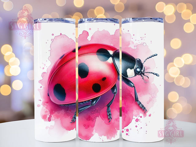 Watercolor Cute Ladybug 20oz Tumbler Wrap Sublimation Design, Straight Tapered Tumbler Wrap, Ladybug Tumbler Png, Instant Digital Download Sublimation SvggirlplusArt 