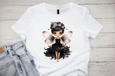 Watercolor Cute Little Black Fairy Sublimation Bundle Sublimation Designangry 