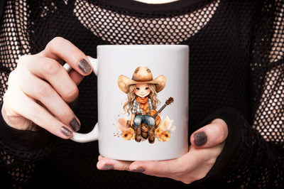 Watercolor Cute Little Cowgirl Watercolor Clipart Bundle Sublimation Designangry 