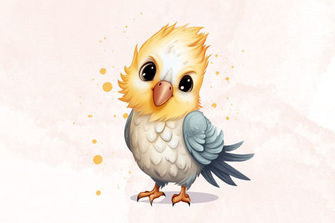 Watercolor Cute Lutino Cockatiel Clipart Bundle Sublimation Designangry 