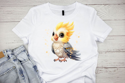 Watercolor Cute Lutino Cockatiel Clipart Bundle Sublimation Designangry 