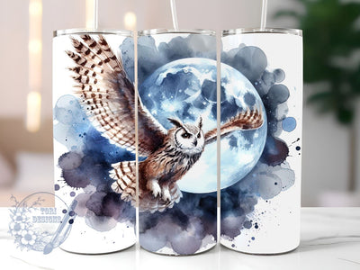 Watercolor Cute Owl 20 oz Skinny Tumbler Sublimation Design, Owl Tumbler Png, Straight & Tapered Tumbler Wrap, Instant Digital Download Sublimation ToriDesigns 