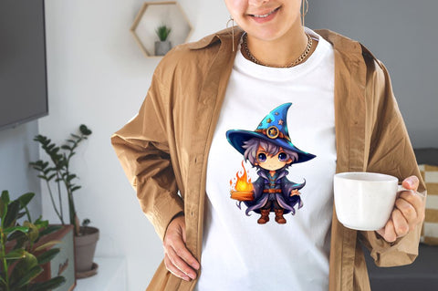 Watercolor Cute Sorcerer Sublimation Bundle Sublimation Designangry 