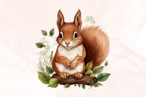 Watercolor Cute Squirrel Sublimation Clipart Bundle Sublimation Designangry 