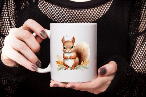 Watercolor Cute Squirrel Sublimation Clipart Bundle Sublimation Designangry 