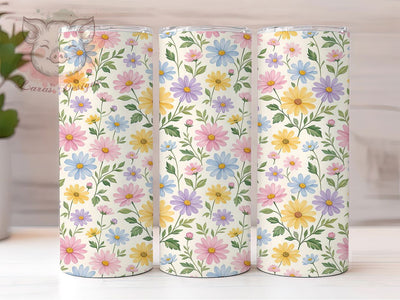 Watercolor Daisy Dream 20oz Tumbler, Watercolor Theme, Daisy Flower, Dream Motif, Whimsical Style, Soft Charm, Skinny Tumbler, Sublimation PNG Sublimation Lara' s Designs 
