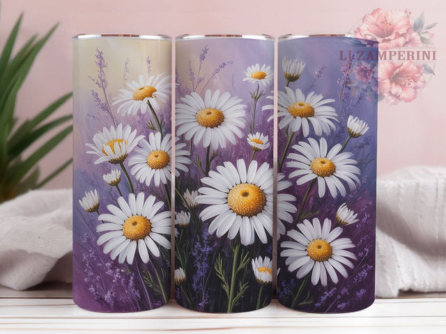 Watercolor Daisy Wildflower Tumbler, Wildflowers Pastel, Floral Wrap, Sublimation Art, 20oz Tumbler, Romantic Theme, Cute Design Sublimation Li Zamperini 