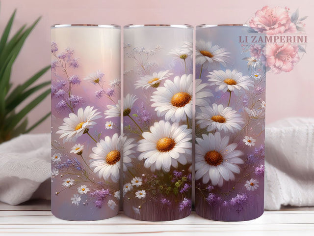 Watercolor Daisy Wildflower Tumbler, Wildflowers Pastel, Floral Wrap, Sublimation Art, 20oz Tumbler, Romantic Theme, Cute Design Sublimation Li Zamperini 
