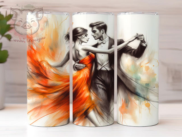 Watercolor Dancing Couple 20oz Tumbler, Watercolor Art, Dancing Couple, Sublimation Wrap, 20oz Tumbler, Dance Gift, Romantic Drinkware, Couple Gift Sublimation Lara' s Designs 