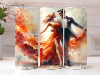 Watercolor Dancing Couple 20oz Tumbler, Watercolor Art, Dancing Couple, Sublimation Wrap, 20oz Tumbler, Dance Gift, Romantic Drinkware, Couple Gift Sublimation Lara' s Designs 