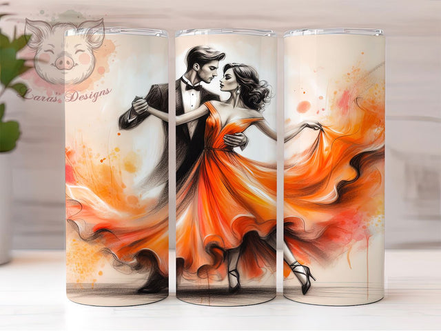 Watercolor Dancing Couple 20oz Tumbler, Watercolor Art, Dancing Couple, Sublimation Wrap, 20oz Tumbler, Dance Gift, Romantic Drinkware, Couple Gift Sublimation Lara' s Designs 