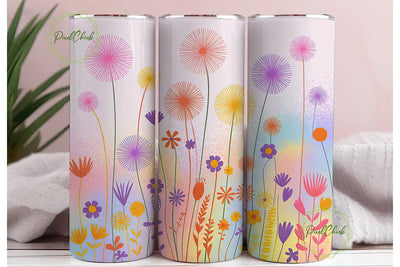 Watercolor Dandelion 20oz Tumbler Wrap Sublimation PixelChick 