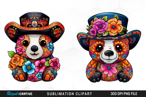 Watercolor Day Of The Dead Animals Collection Clipart Bundle Sublimation Regulrcrative 