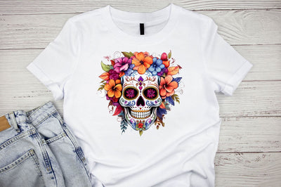 Watercolor Day of the Dead Sublimation Clipart Bundle Sublimation Designangry 