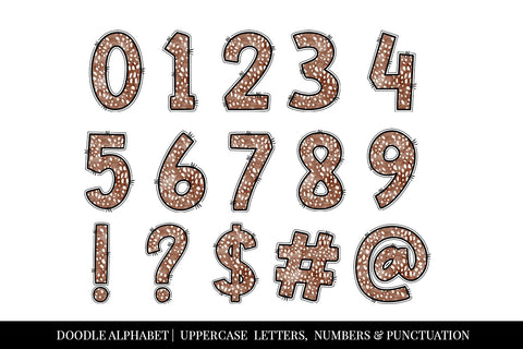 Watercolor Deer Pattern Hand Drawn Doodle Letter Alphabet Sublimation BijouBay 