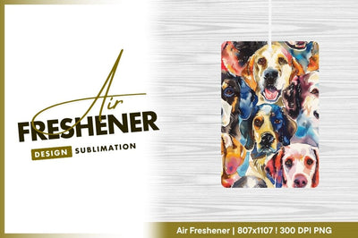 Watercolor Dog Faces Illustration in Various Colors and Expressions Sublimation Regulrcrative 