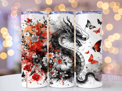 Watercolor Dragon 20oz Tumbler, Asian Mythical Creature, 20oz Sublimation Wrap, Fantasy Drinkware, Dragon Art Mug, Unique Gift for Dragon Lovers, Colorful Tumbler Design Sublimation SvggirlplusArt 