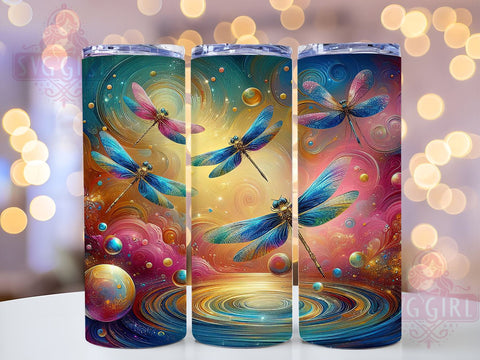 Watercolor Dragonfly 20oz Tumbler Wrap, Dragonfly Tumbler, 20oz Tumbler, Sublimation Wrap, Nature Tumbler, Custom Tumbler, Insect Gift Sublimation SvggirlplusArt 