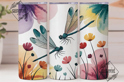 Watercolor Dragonfly 20oz Tumbler Wrap Sublimation sassyprint 
