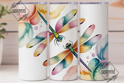 Watercolor Dragonfly 20oz Tumbler Wrap Sublimation sassyprint 