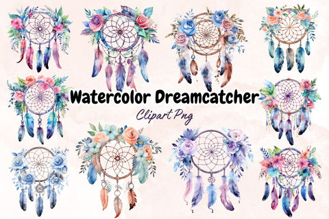 Watercolor Dreamcatcher Clipart Bundle Sublimation Designangry 