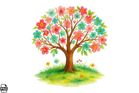 Watercolor Dreaming Tree Clipart Bundle Printable File Sublimation Creativedesigntee 