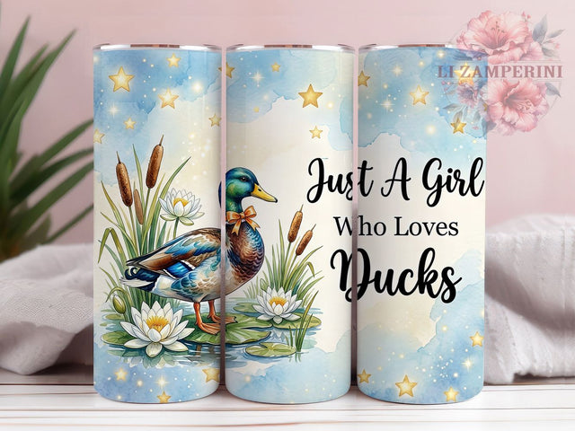 Watercolor Duck Girl 20oz Tumbler, Watercolor Duck, Duck Girl, Duck Tumbler, 20oz Tumbler, Cute Duck, Watercolor Tumbler, Tumbler Wrap Sublimation Li Zamperini 